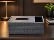 Woven Multi-Compartment Tissue Box Organizer