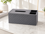 Woven Multi-Compartment Tissue Box Organizer