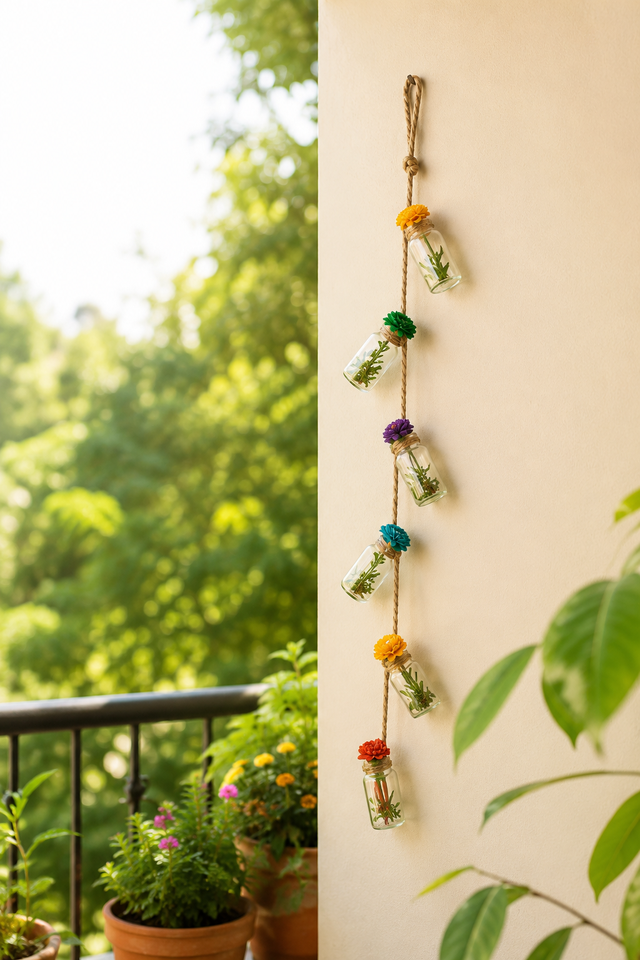 Mini Glass Flower Jar Wall Hanging