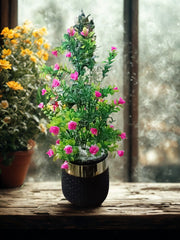 Premium Artificial Pink Rose Floral Pot