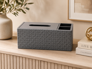 Woven Multi-Compartment Tissue Box Organizer