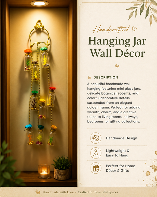Handcrafted Hanging Mini Jar Wall Décor.